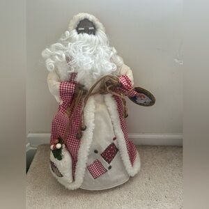 Holiday Workshop AA Black Santa Claus Holiday Decor Tree Topper - NWT READ